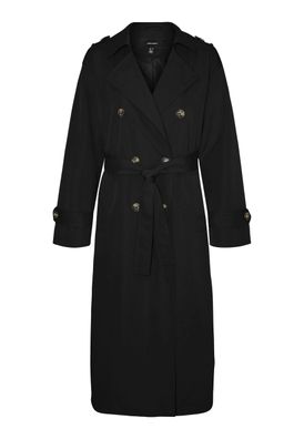 Trenchcoat Vero Moda Vmchloe langer schwarzer Mantel