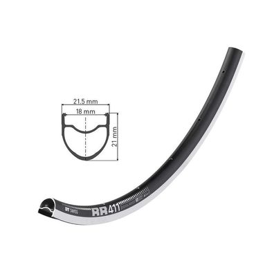 Felgen dt-swiss RR 411 Aluminium 700C schwarz
