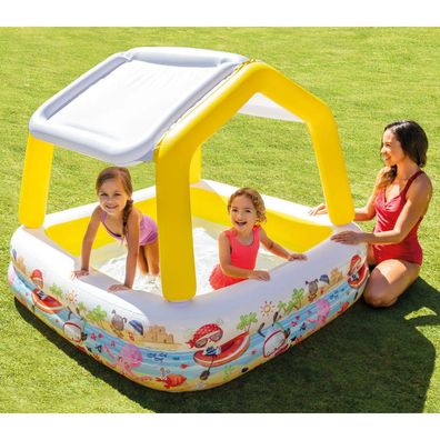 Aufblasbarer Pool Intex Sun Shade Weiß 157x157x122 cm