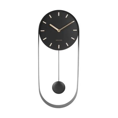 Wanduhr Karlsson Pendulum Design Charm Schwarz