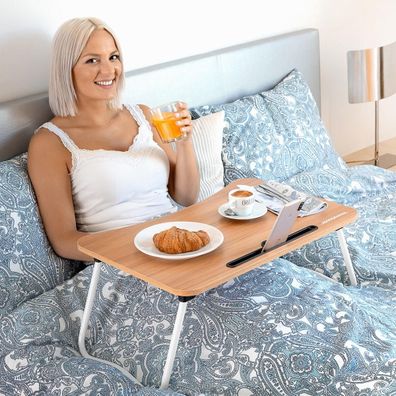 Beistelltisch Northix Muvisk Weiß Klappbar