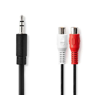 Stereo-Audiokabel Nedis 3,5 mm Stecker auf 2x RCA Buchse, 20 cm