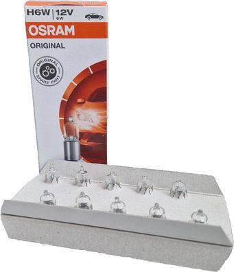 H6W OSRAM Original Spare Part 10er Pack Standlicht Kennzeichenlicht 64132