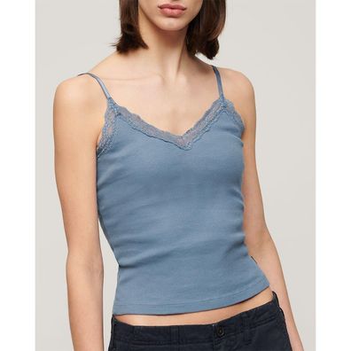 Top Superdry Essential Lace Trim Blau