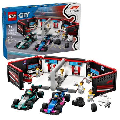 Bauset LEGO City 60444 F1 Garage mit Mercedes-AMG & Alpine Fahrzeuge