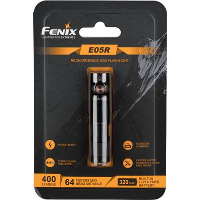 Taschenlampe Fenix E05R Wiederaufladbar 400 Lumen