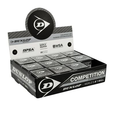 Squashbälle Dunlop Competition grau 12er Pack