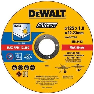 Trennscheiben Dewalt DT20540-QZ 125 mm, 100 Stéck