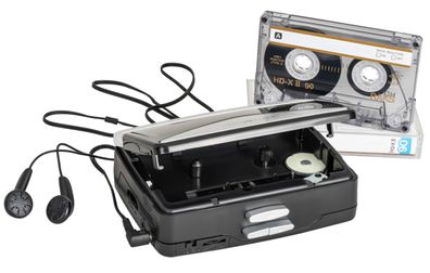 Kassettenplayer no-name WMR01BK Schwarz und Silber