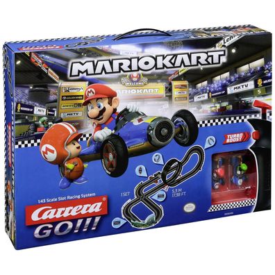 Carrera GO!!! Nintendo Mario Kart Mach 8 Rennbahn Set, Schwarz und Rot