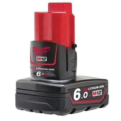 Akku Milwaukee M12 B6 6.0 Ah, 12 V, Schwarz