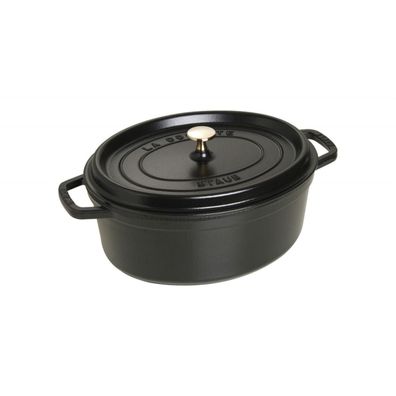 Gusseisentopf Staub Oval 29 cm Schwarz