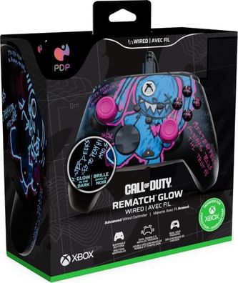 Gamecontroller PDP Rematch Glow Wired Advanced Schwarz und Blau