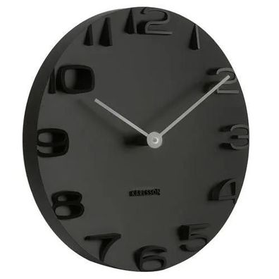 Wanduhr Karlsson On the Edge Schwarz Minimalistisch