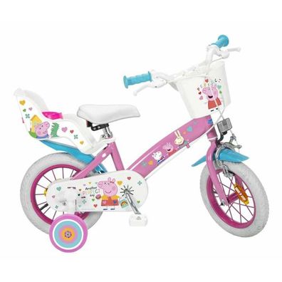 Kinderfahrrad Toimsa Peppa Pig 12 Zoll Rosa mit Stabilisatoren
