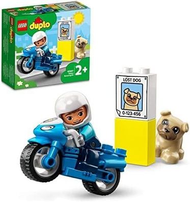 Bauspielzeug LEGO DUPLO 10967 Polizei-Motorrad blau
