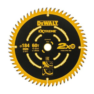 Kreissägeblatt Dewalt DT1670-QZ 184 mm, 60 Zähne