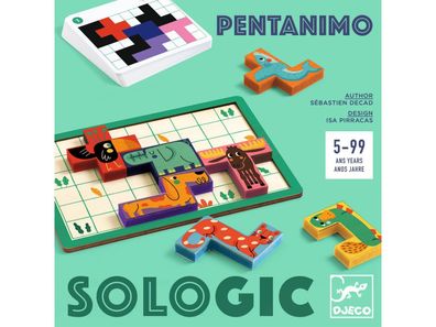 Puzzlespiel Djeco Pentanimo bunte Holzstécke