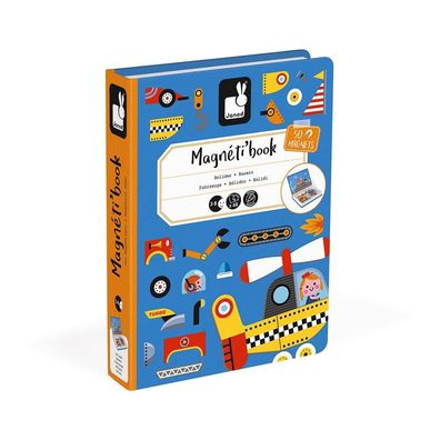 Lernspielzeug Janod Magnetibook Bolides blau