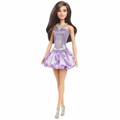 Puppe Barbie Fashionistas mit lila Kleid