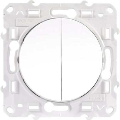 Schalter Schneider Electric Odace Doppel-Wechselschalter Weiß