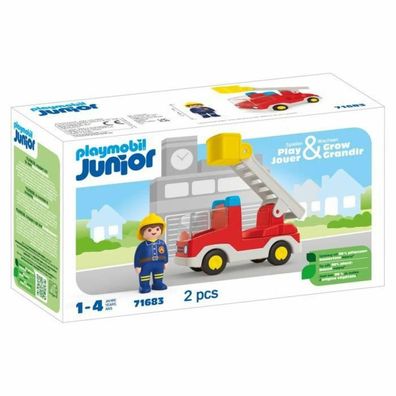 Spielzeug Playmobil Junior Feuerwehrwagen mit drehbarer Leiter