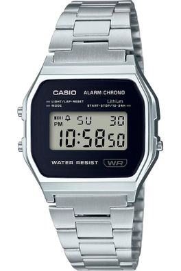 Elektronische Uhr Casio A158WEA-1EF Schwarz-Silber