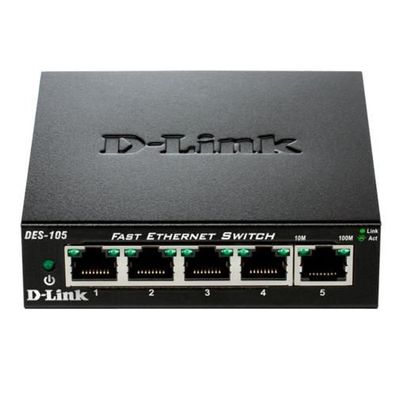 Netzwerk-Switch D-Link DES-105 5 Ports 10/100 Mbps schwarz