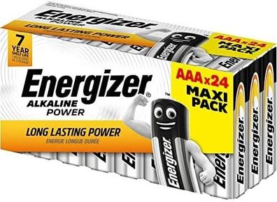 Batterien Energizer AAA (LR03) Silber und Schwarz, 24er Pack