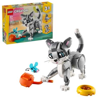 Bauspielzeug LEGO Creator 3-in-1 Der spielende Kater (31163) grau
