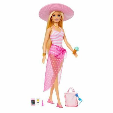 Puppe Barbie Journe Ã  la Plage 30 cm rosa-weiß