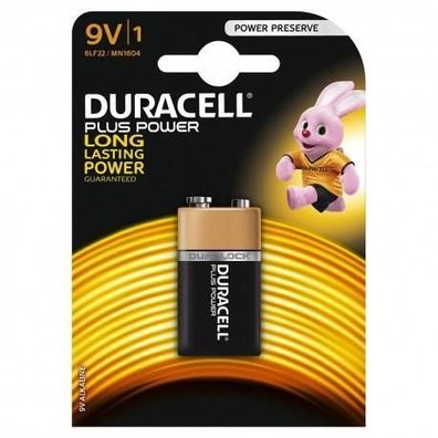 Batterie Duracell Plus 6LR61 9V schwarz und gold
