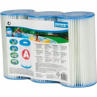 Filterkartuschen Intex Typ A fér Schwimmbad, 3 Stéck, weiß