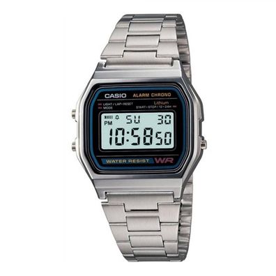 Armbanduhr Casio A158WA-1DF silberfarben