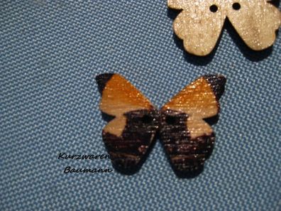 1 Holzknopf Holzknöpfe Schmetterling 28x21x3mm 2Loch a 2mm Nr 40