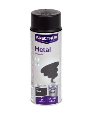 Spectrum Sprühfarbe für Metall Spray Farbe Mattschwarz 400 ml innen Außen
