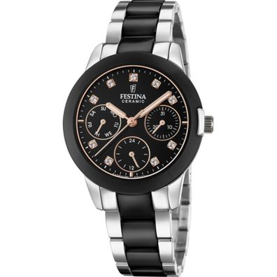 Festina Damen Analog Quarz Uhr mit Edelstahl Armband F20497/3
