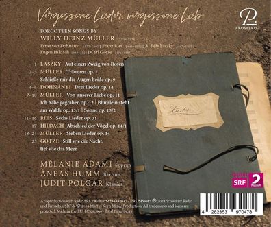 Willy Heinz Müller (1900-1974): Lieder - "Vergessene Lieder, v