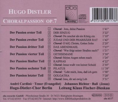 Hugo Distler (1908-1942): Hugo Distler (1908-1942): Choralpass