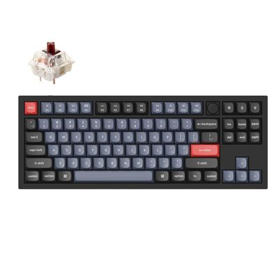 Knob Russian Layout QMK Fully Assembled Custom Mechanical Keyboard Compact 80% Layou