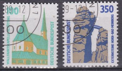 BRD 1989 Sehenswürdigkeiten mit ABO Stempel MiNr. 1406-1407