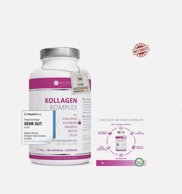 Premium Kollagen Hyaluronsäure Komplex mit dem Superfood Gojibeere - 180 Kapseln