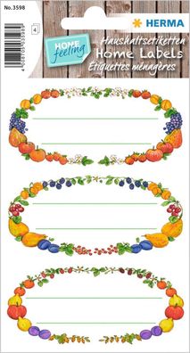 HERMA 3598 Marmeladen Etiketten selbstklebend, 12 Stück, 76 x 35 mm, Homemade Küchen