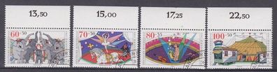 BRD 1989 gestempelt ABO mit Oberrand MiNr. 1411-1414 Zirkus