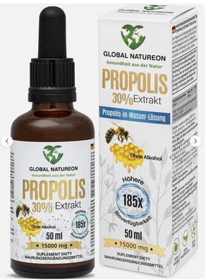 Propolis-In-Wasser-Lösung Extrakt 30%-50 ml-Alkoholfrei & Vielseitig Einsetzbar