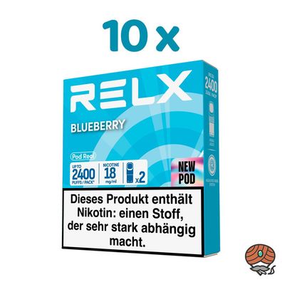 RELX POD REAL Blueberry 18mg/ml Nikotin 10x 2 Pods