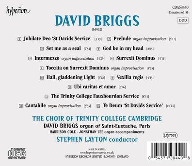 David Briggs: Chorwerke "Hail, gladdening Light" - - (CD / C)