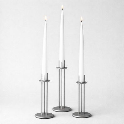 Kerzenleuchter Flexible 3 Stück, Höhe 174, 204, 234 mm, Edelstahl satiniert