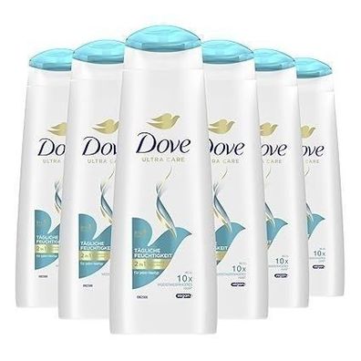 Dove Haarpflege 2 in 1 Shampoo & Spélung Tägliche Feuchtigkeit Haare 6 x 250 ml - Upd