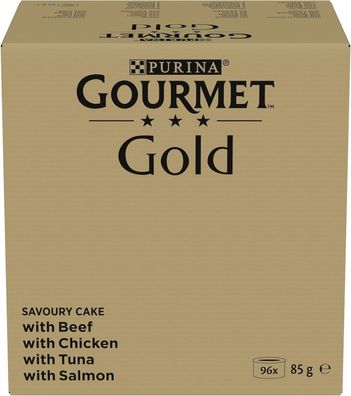 Gourmet Gold Refined Ragout Wet Cat Food, Variety Mix, Pack of 96 (96 x 85 g) - Updat